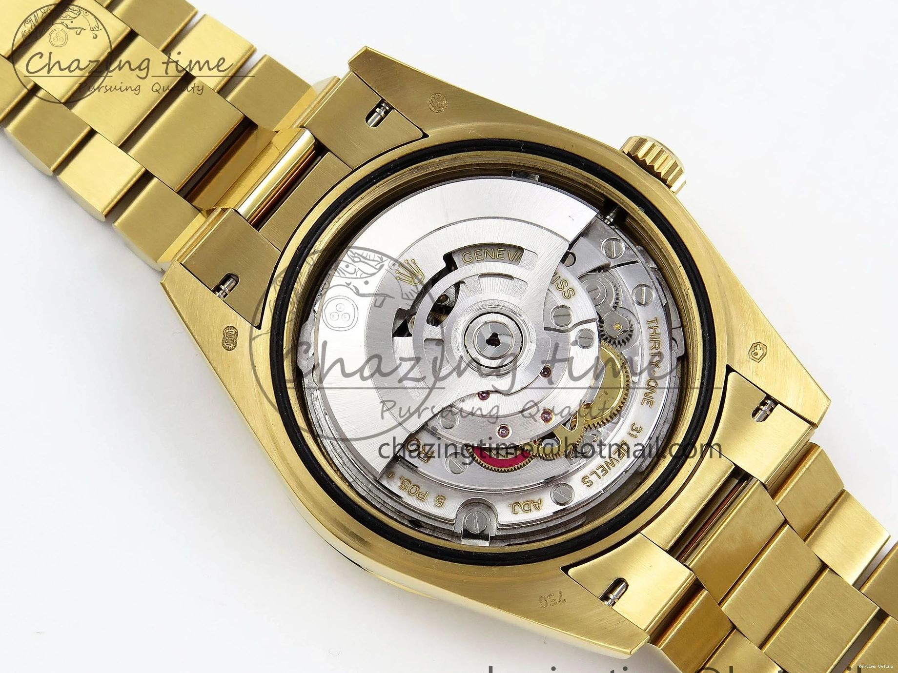 0518 Day Date 40 YG JDF Gain Weight 904L Steel White Roman Dial on President Bracelet VR3255 V Functional 1369